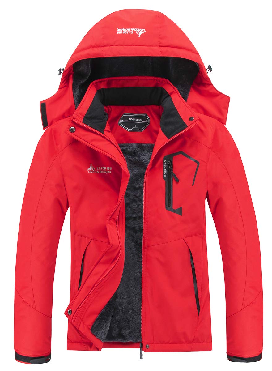 MOERDENG Women's Waterproof Ski Jacket Warm Winter Snow Coat Mountain Windbreaker Hooded Raincoat