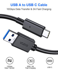 USB A to USB C Cable 3.3FT, USB to USB C Data Cable Gen2 10Gbps,USB 3.0 to USB C Cable Android Auto Cable 3A Compatible with USB C External SSD,Samsung Galaxy S21 S20 S10 S9 S8 Note