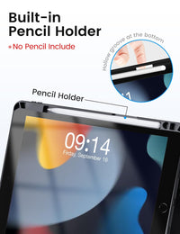 iPad Keyboard Case for iPad 10.2" 9th Gen 2021/8th Gen 2020/7th Gen 2019 - iPad Pro 10.5" 2017/iPad Air 3rd Gen 10.5" 2019, Wireless BT Backlit Keyboard Built-in Pencil Holder Adjustable Angle (Black)