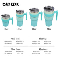 BJPKPK 30 oz Tumbler With Handle And Straw Lid Stainless Steel Travel Coffee Insulated Tumbler Cups,Mint