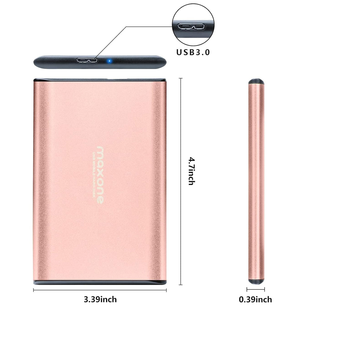500GB Portable External Hard Drives- 2.5 Inch Ultra Slim External Hard Drives USB 3.0 for Laptop,Desktop,Xbox one,PS4,Mac,Chromebook