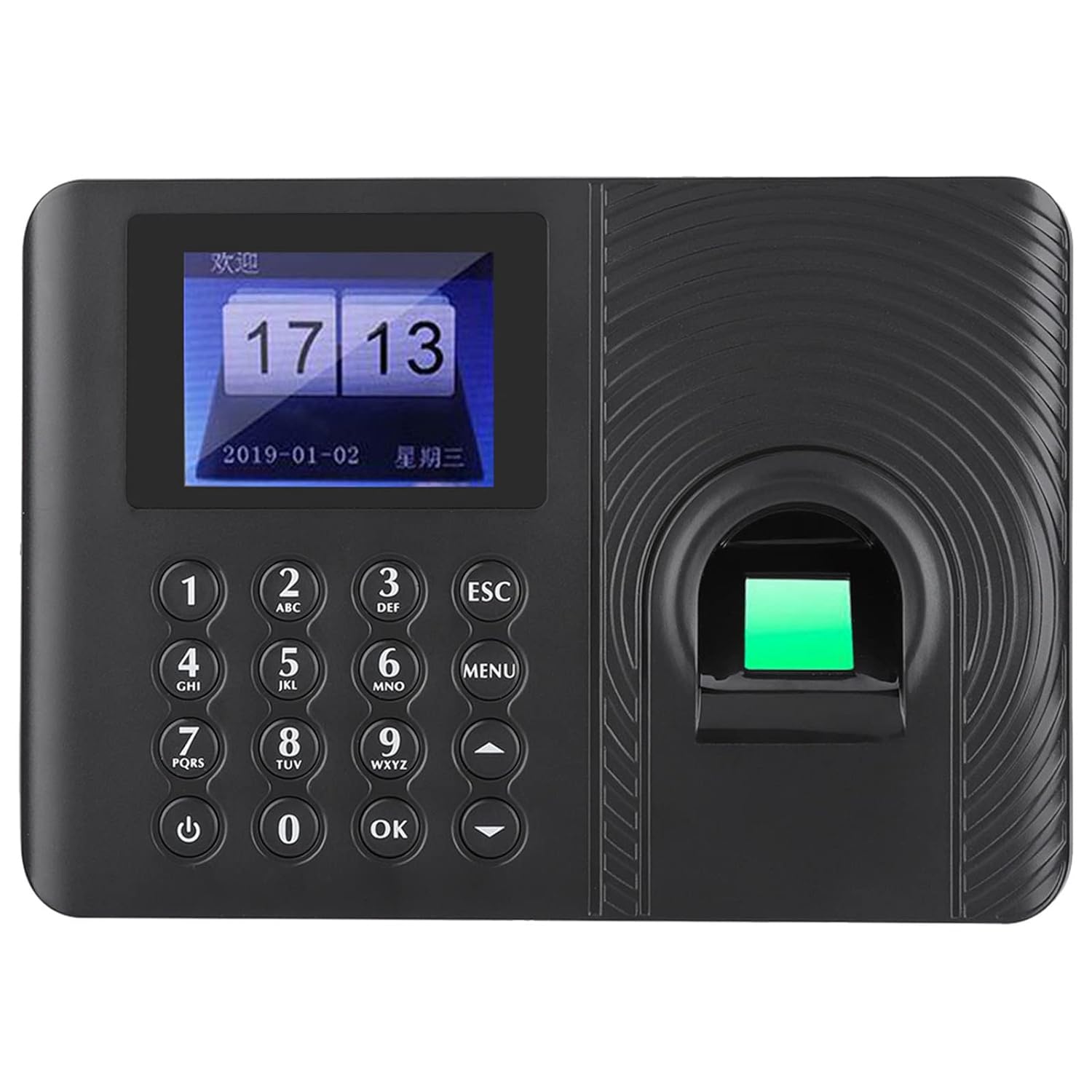 Biometric Fingerprint Password Time Attendance Machine, Employee Checking in Recorder Recognition Device Access Control 2 4In High Definition Color LCD Screen Attendance Controller (1)