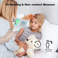 Thermometer for Adults Forehead, No Touch Thermometer for Adults, Forehead Thermometer, Instant Reading, Medical Grade, Good for Baby Food, Bath,Milk (White+Blue)