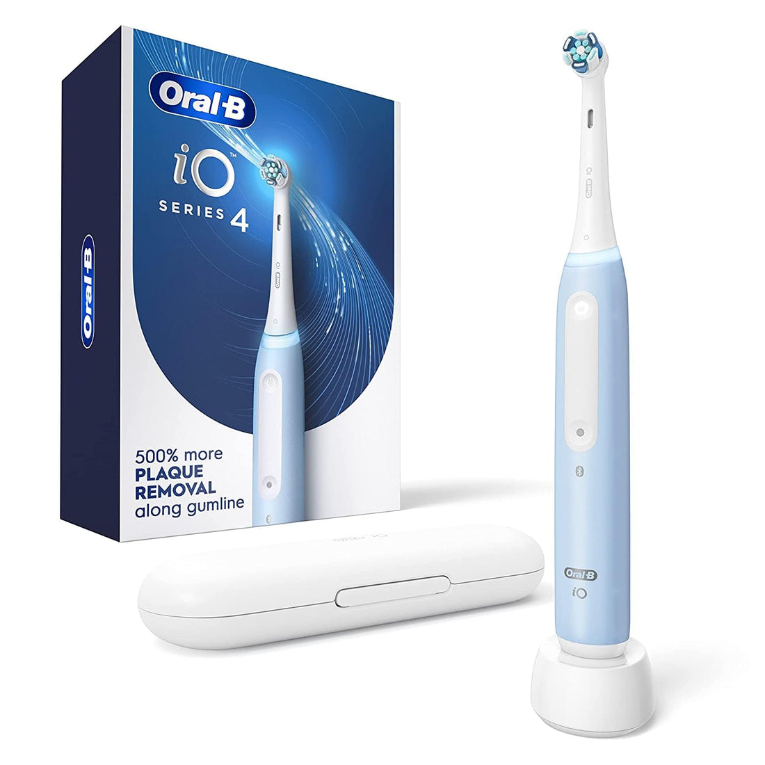 Oral-B iO Series 4 Electric Toothbrush with (1) Brush Head, Rechargeable, Light Blue