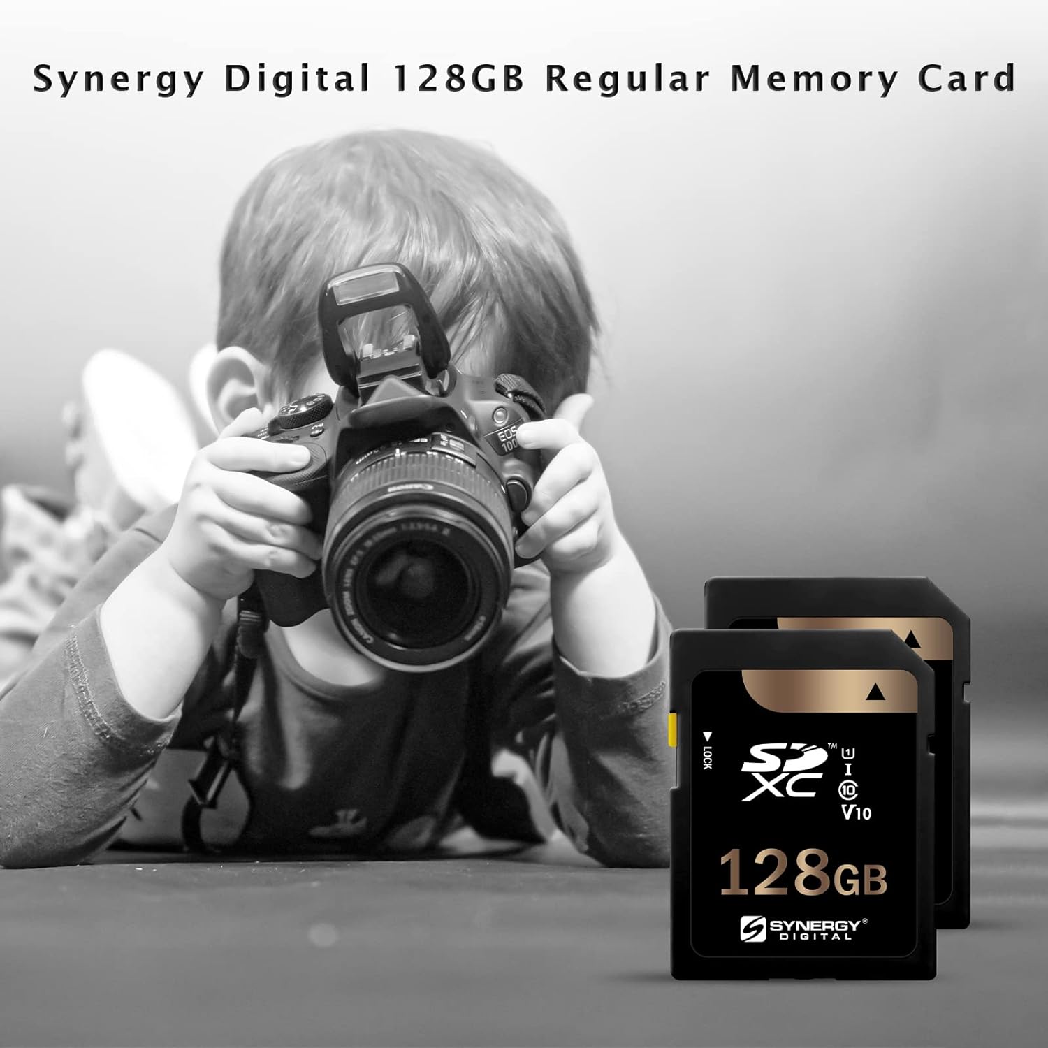 Synergy Digital 128GB, SDXC UHS-I Memory Cards - Class 10, U1, 100MB/s, 300 Series - Pack of 2