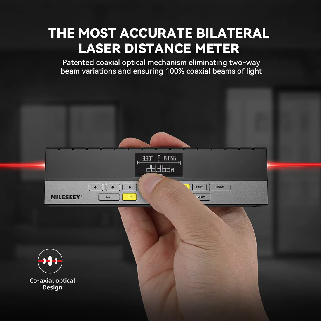MiLESEEY Bilateral Laser Measurement Tool, 262Ft Laser Measure with Middle Laser Mark Beam, Multifunctional Laser Tape Measure with Digital Angle Level Rechargeable M/in/Ft Unit Switching