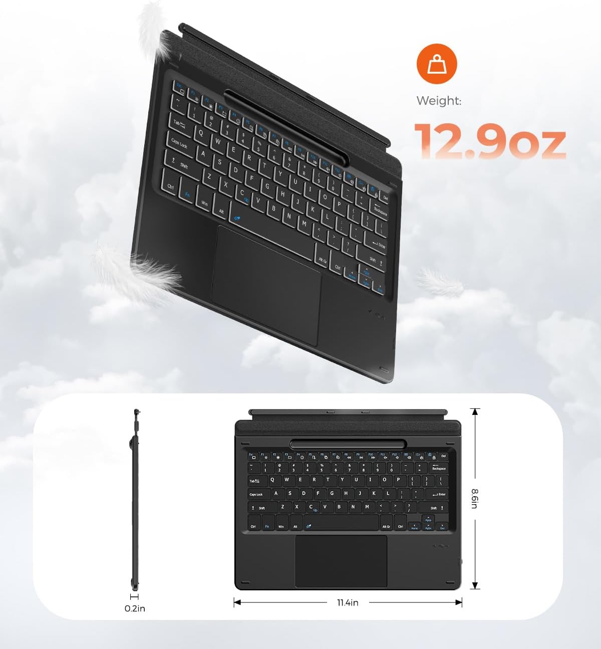 Doohoeek Surface Pro 11/10/9/8/X 13 Inch Keyboard – Close-up Detail