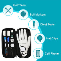 Rilime Golf Glove Holder,Golf Glove Case Golf Accessories for Storage Phone,Gloves, Tees, Divot Tools, Ball Markers and Repair Tools,Golf Accessories for Men & Women