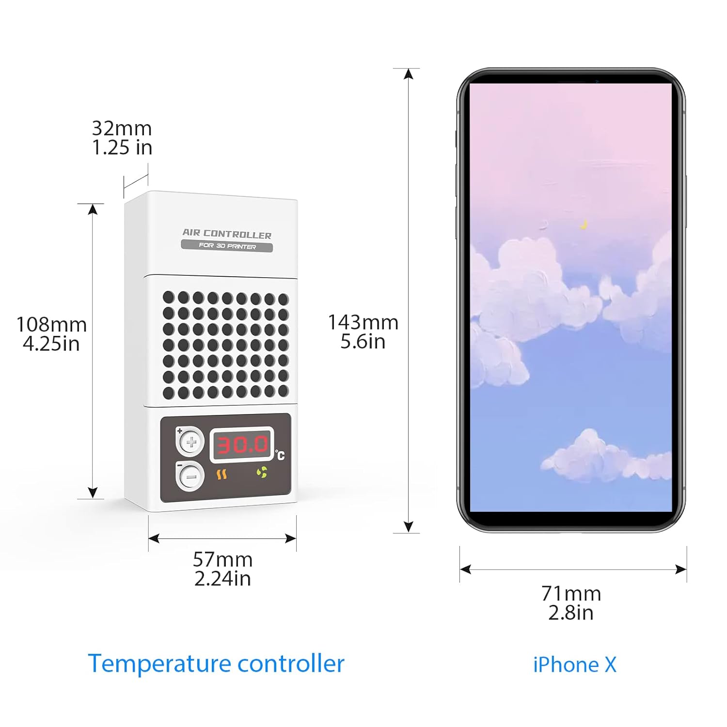 Mini Heater for 3D Printer, 3D Printer Temperature Controller Heating Thermostat Temp Control for LCD DLP 3D Printers