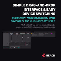 BEACN Mix Dark- USB C Windows Audio Controller with Beautiful 5” Color Display and 4 Smooth Push-Button encoders for Streaming, Gaming and Work from Home Applications
