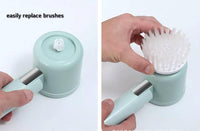 Powerful Spin-Head Cleaning Brush: Portable IPX7 Waterproof 3 Brush Types 3HR Working by LG 18650-type Battery 1-Touch Start for Stubborn Grease & Stain (Sky Blue)