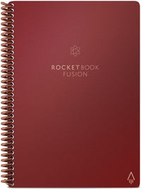Rocketbook Fusion Smart Reusable Notebook - Calendar, To-Do Lists, and Note Template Pages with 1 Pilot Frixion Pen & 1 Microfiber Cloth Included - Scarlet Sky Cover, Executive Size (6" x 8.8")