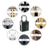 Fingerprint Padlock, Smart Padlock Keyless Password for Home Gate Gym Outdoor School Locker, Lock for Locker with Key Card and Fingerprint Unlock