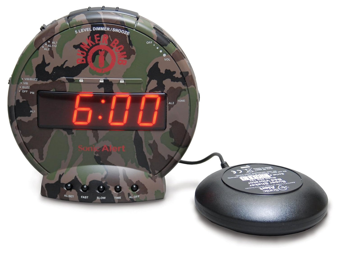 Sonic Alert SBC575SS Bunker Bomb(R) Alarm Clock with Super Shaker(TM)