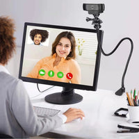 25 Inch Webcam Stand - Enhanced Desk Jaw Clamp with Flexible Gooseneck Stand for Logitech Webcam C920,C922,C922x,C930,C615,C925e,Brio 4K by AMADA HOMEFURNISHING