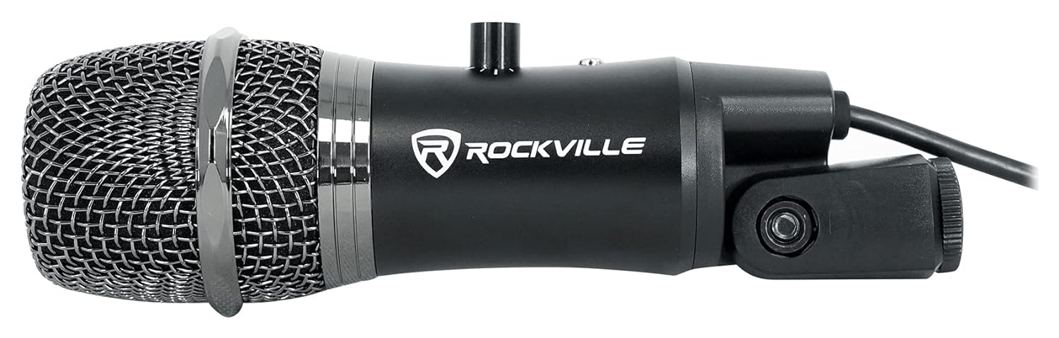 Rockville A-Stream Live Streaming USB Microphone w Gain+Mute Control+Stand+Cable