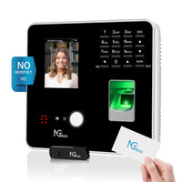 Time Clock, NGTeco MB2 Time Clocks for Employees Small Business with Face, Finger Scan, RFID and PIN Punching in One, Office Time Card Machine Automatic Punch with APP for iOS Android (0 Monthly Fee)