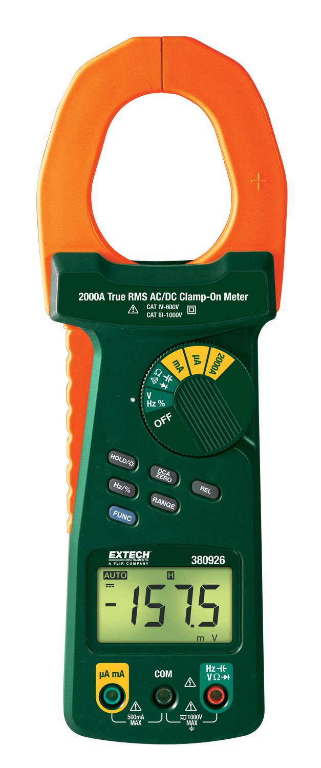 Extech 380926 True RMS 2000A AC/DC Clamp Meter