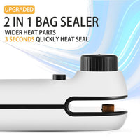 Bag Sealer, Mini Bag Sealer Heat Seal, Rechargeable Mini Chip Bag Sealer with Heat Sealer Cutter Soft Magnetic Portable Bag Resealer -White