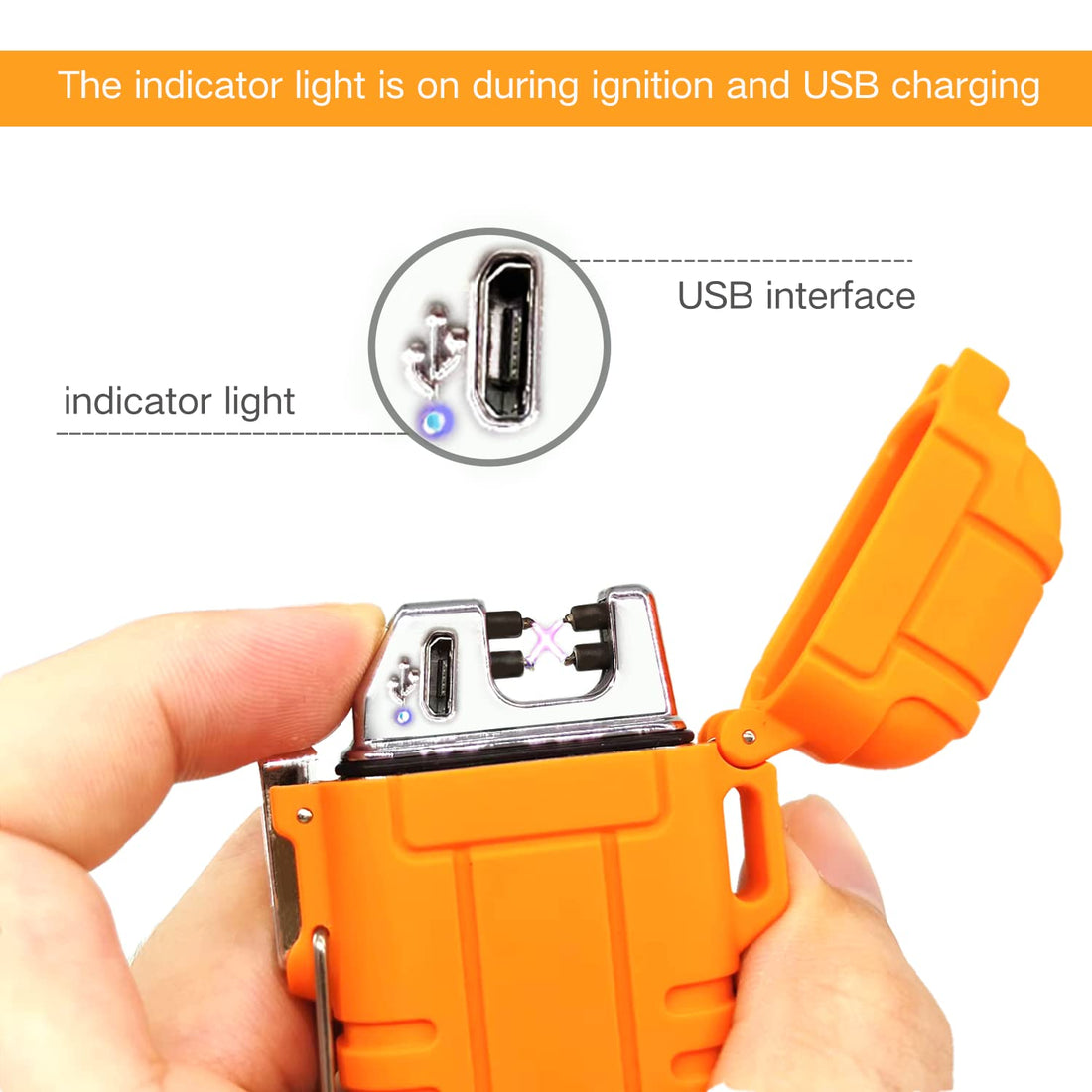 DAYSLIVES Dual Arc Lighter Double Arc Plasma USB Lighter Rechargeable Flameless Waterproof Stormproof Windproof Mini Electric Lighter for Sport Outdoor