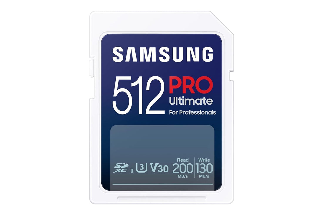 SAMSUNG PRO Ultimate Full Size 512GB SDXC Memory Card, Up to 200 MB/s, 4K UHD, UHS-I, C10, U3, V30, A2, for DSLR, Mirrorless Cameras, PCs, MB-SY512S/AM