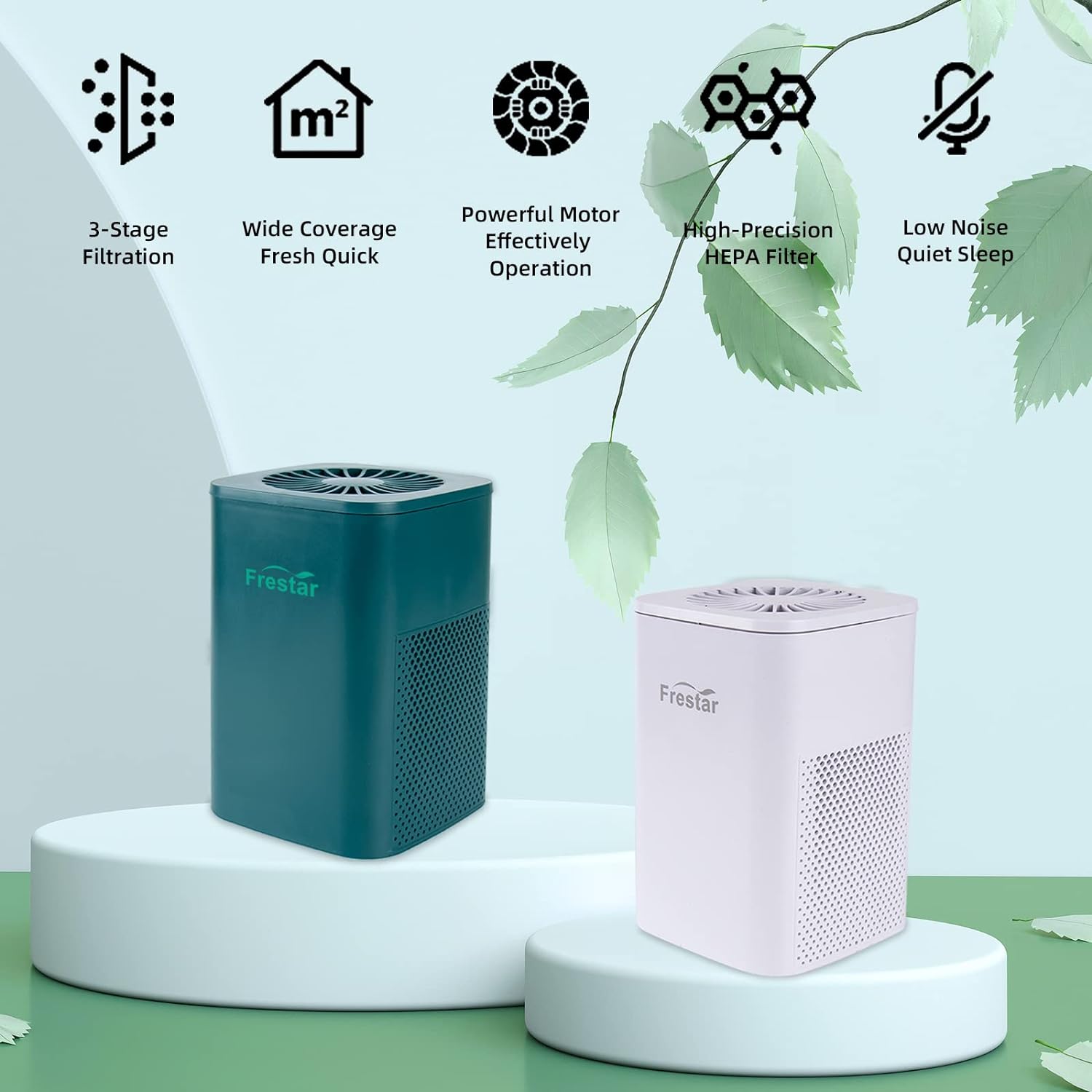 Desktop Air Purifier Portable USB Air Purifiers with HEPA Filter for 323sq.ft Office Bedroom Home, Effectively Removes Pollutants, Cigarette Smoke, Dust, Odor, Super Quiet Powered by USB No Adapter（White)