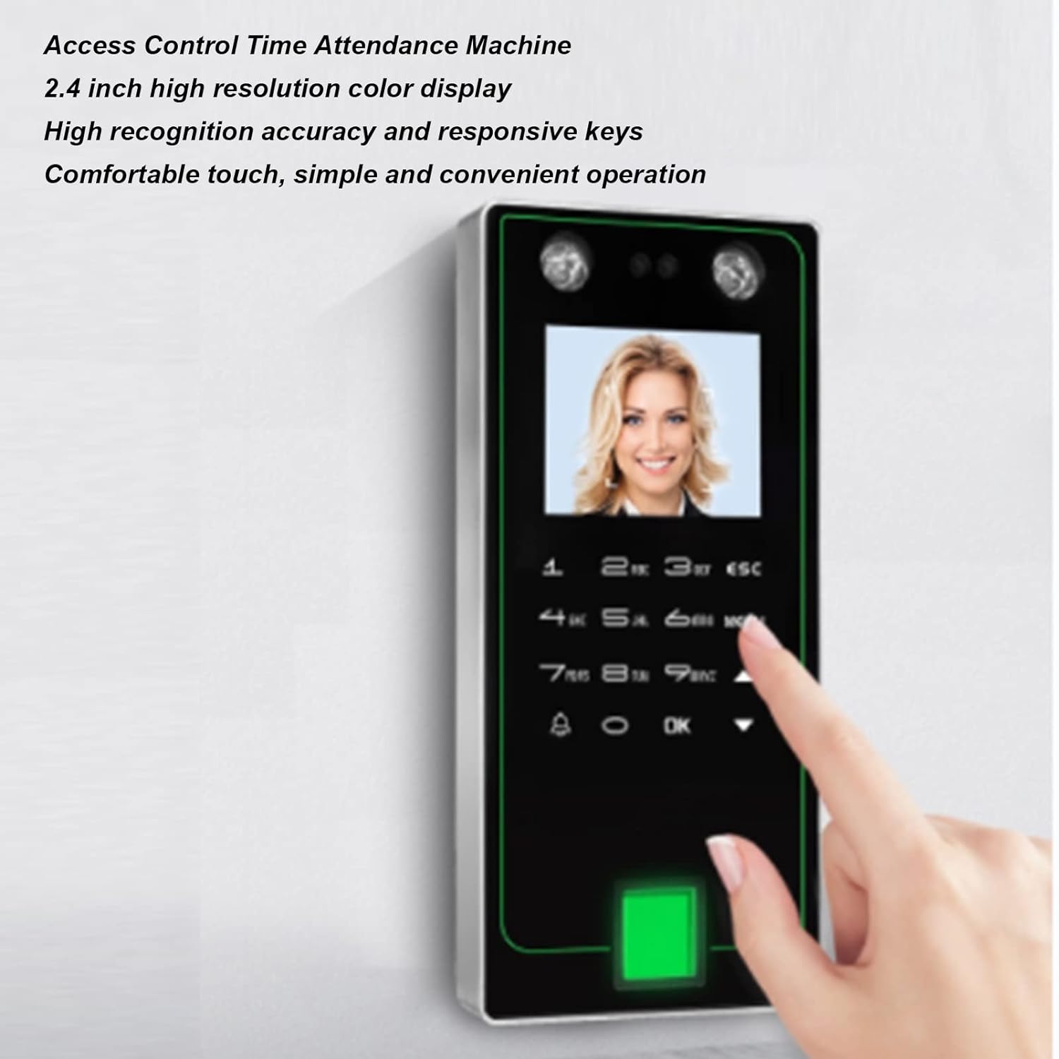 2.4In Access Control Time Attendance Machine, Biometric Employee Time Attandence Machine for Small Business and Office