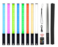 LUXCEO RGB LED Photography Lighting Portable Wand Handheld LED Video Light 1000 Lumens CRI 95+ USB Rechargeable with Remote Control, Carry Bag, Adjustable Color Temperature 3000K-6000K and 8 Colors