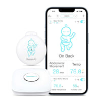 Sense-U Baby Breathing Monitor 3: Monitors Infant Breathing Movement, Rollover, Feeling Temperature and Baby Room’s Temperature, Humidity Level with Real-time Alerts from Anywhere