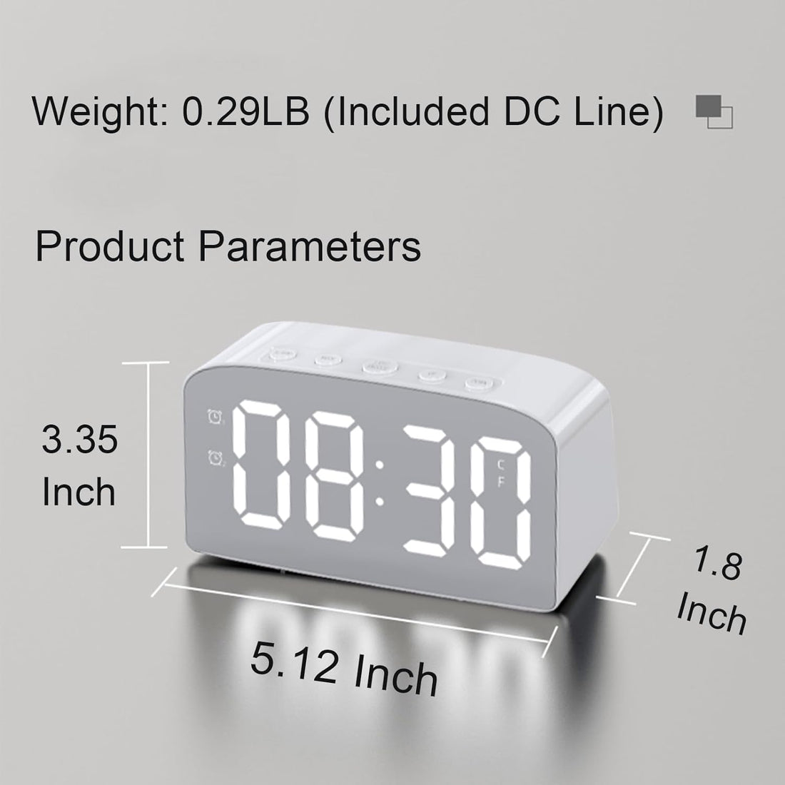 jomparis Digital Alarm Clock Bedside -Modern Alarm Clock for Bedroom USB Charging LED Display Battery Backup