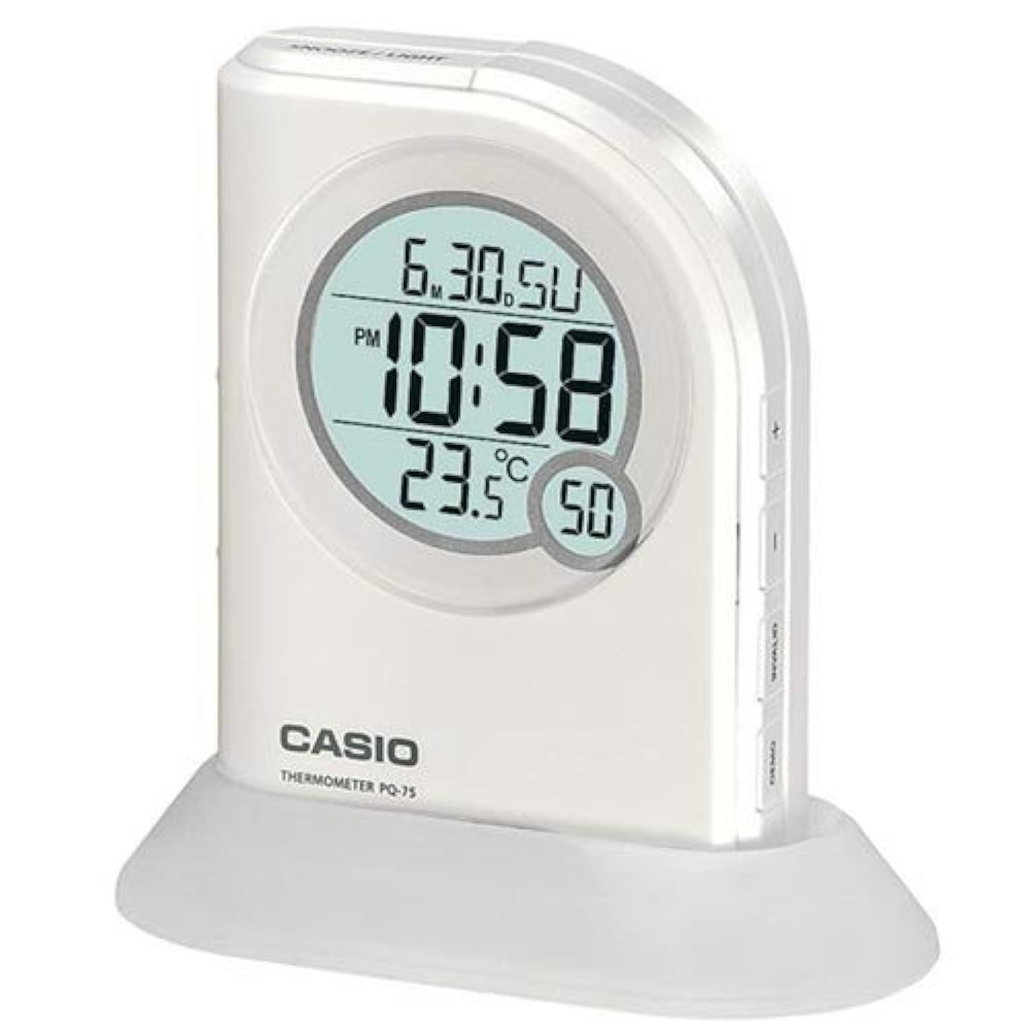 Casio Pq75-7df Multi Function Digital Thermometer Table Top Alarm Clock