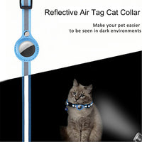Cat Collar Breakaway with Airtag Holder - Adjustable Reflective AirTag Cat Collar with Bell Integrated Kitten Collar GPS Cat Collars Tracker for Girl Boy Cats Puppies (Black)