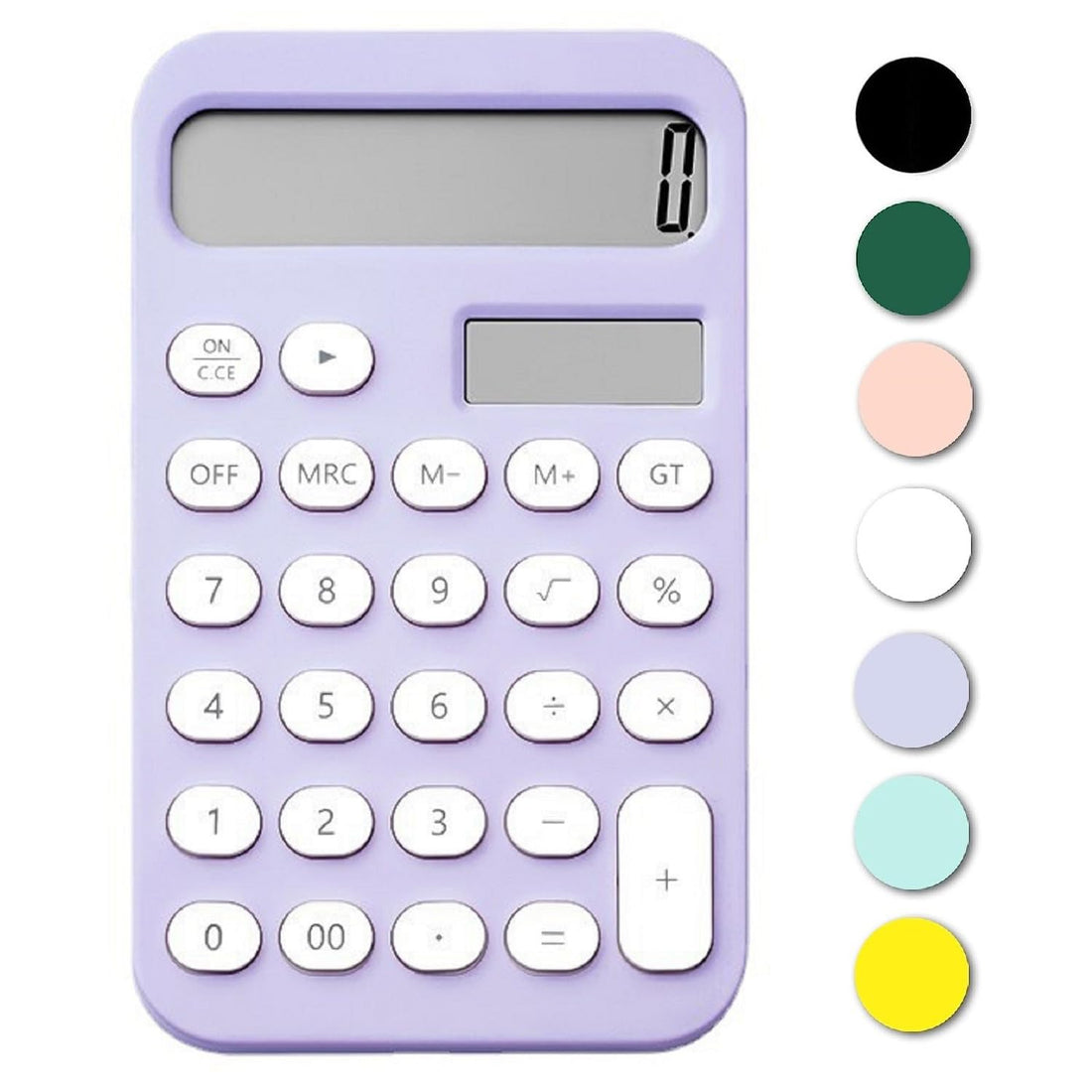 Basic Desk Calculator, Cute Pocket Calculators Desktop, 12 Digit Desktop Calculator with Large LCD Display for Office Home and School (Purple)