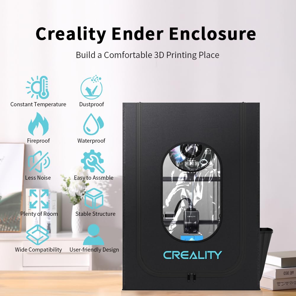 3D Printer Enclosure for Creality Ender 5/5 Pro/5 Plus,CR-10/10S/10S PRO/CR-20, Fireproof & Dustproof Tent Constant Temperature Protective Cover, 29.5 * 27.5 * 35.4”