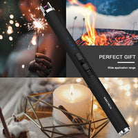 ARECTECH Lighter Rechargeable Lighter Electric Lighter Candle Lighter Arc Plasma Lighters for Candle Kitchen Camping Black