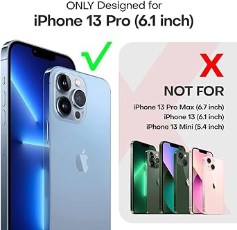 TAURI 5 in 1 Designed for iPhone 13 Pro Case, [Not Yellowing] with 2 Screen Protector + 2 Camera Lens Protector [Military Grade Protection] Shockproof Slim Phone Case 6.1 Inch, Sierra Blue