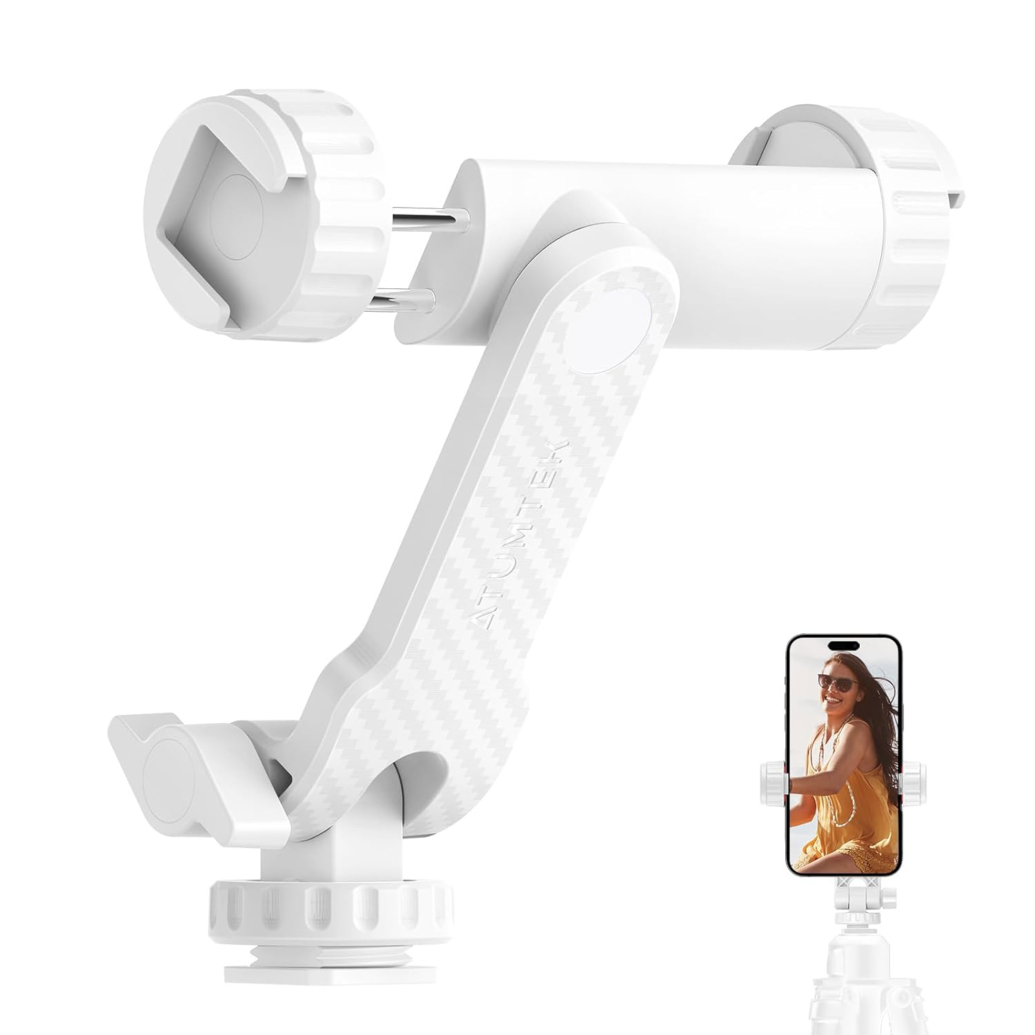 ATUMTEK Multifunctional Phone Tripod Mount White