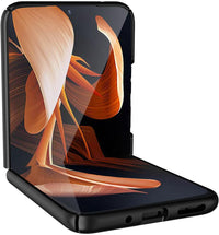 Nakedcellphone Case for Motorola RAZR 40 (2023), Slim Hard Shell Protector Cover [Anti-Fingerprint, Grid Texture] - Black Tread