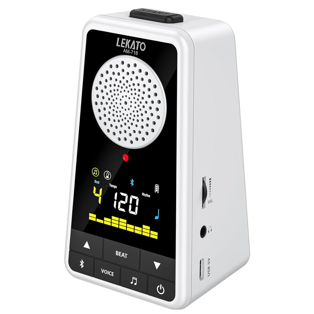 LEKATO AM-718 Bluetooth Amp Metronome White 2846WH-230705