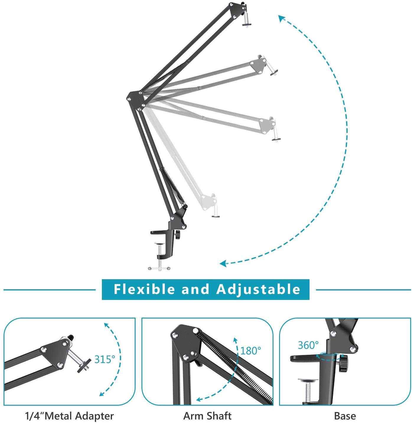 Anivia Webcam Stand,Webcam Clamp Mount Suspension Scissor Tripod Stand Holder Camera arm for Webcam W8 W5 C922 C930e C930 C920 C615