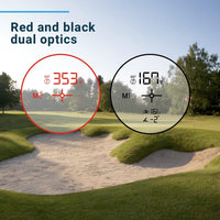 Shot Scope PRO LX+ Laser Rangefinder with Shot Tracking (Blue) - F/M/B Green and Hazard Distances - 100+ Statistics Including Strokes Gained - Adaptive Slope Technology - Red and Black Dual Optics