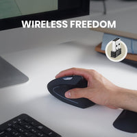 Perixx [Hardware Update] Perixx PERIMICE-713N, Wireless Ergonomic Vertical Mouse -Nano Receiver -1000/1500/2000 DPI -On/Off Power Switch - Natural Ergonomic Vertical Design - Recommended with RSI User