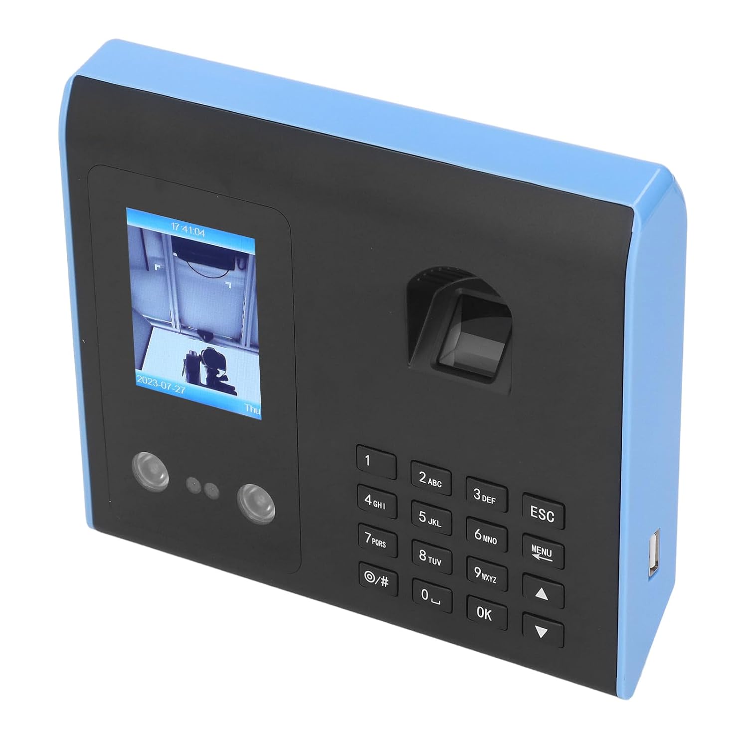 Time Attendance, IP54 Waterproof Biometric USB Interface Time Clock Machine 100-240V for Office (US Plug)