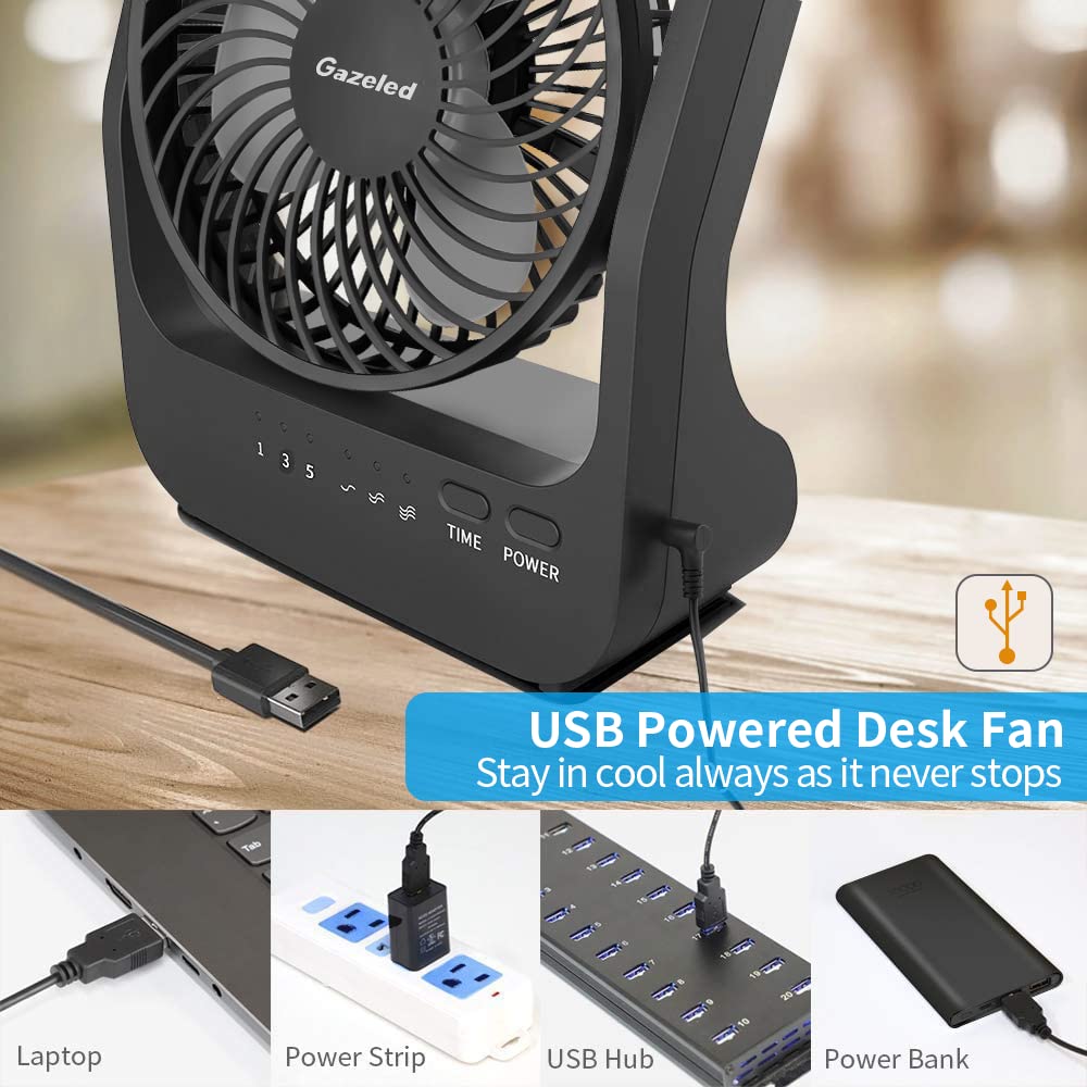Battery Operated Fan, Super Long Lasting Battery Operated Fans for Camping, Portable D-Cell Battery Powered Desk Fan with Timer, 3 Speeds, Whisper Quiet, 180Ã‚° Rotation, for Office,Bedroom,Outdoor
