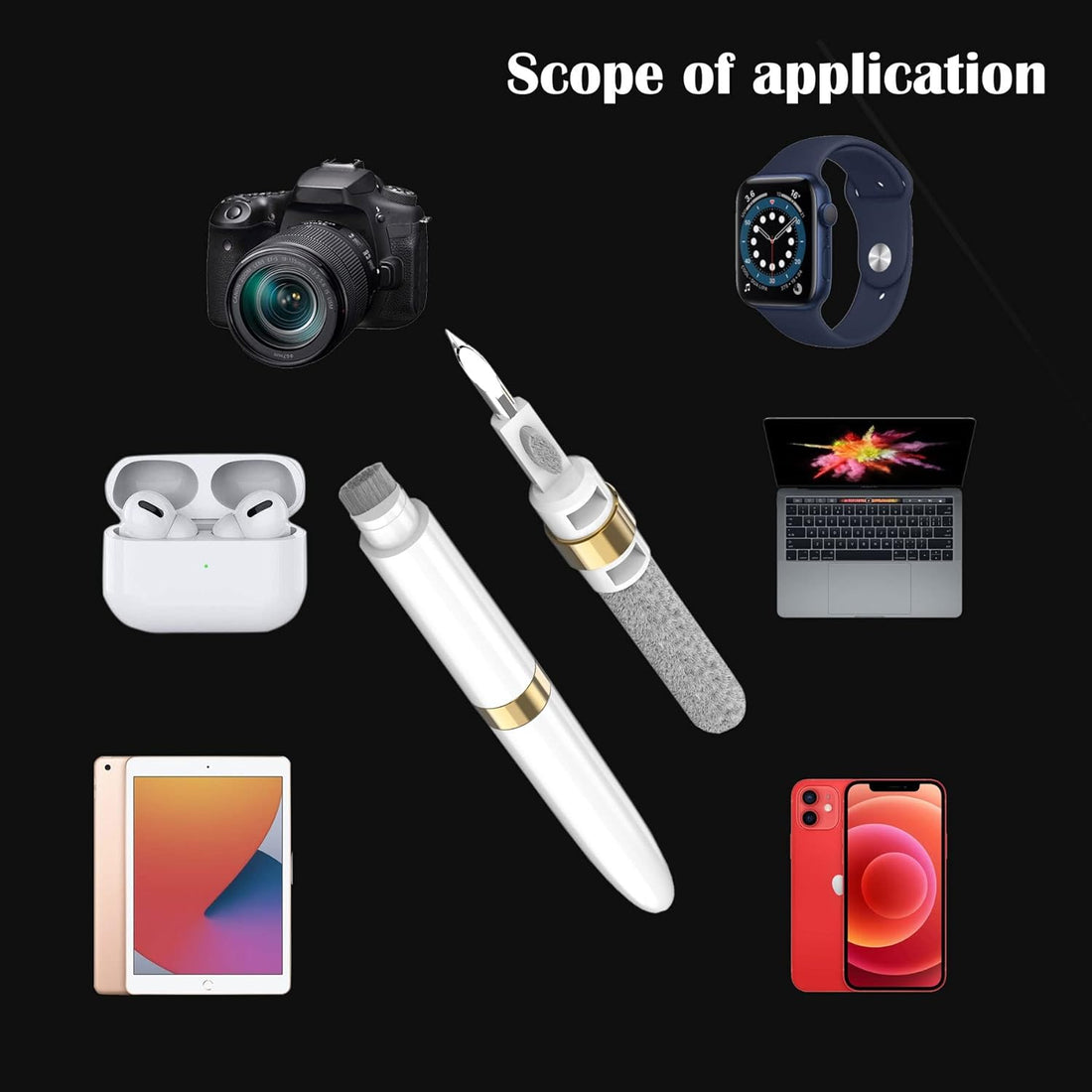 Airport Cleaner Kit，airpods Cleaning kit 4 in 1 Multi-Function Cleaning Pen Set Tool Soft Brush for Airpods Pro 1 2 Wireless Earphones, Airpods Cleaning Tools for Bluetooth Earphones Cleaning Pen