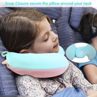 Kids Travel Pillow,Unicorn Toddler Neck Pillow for Kids Traveling with Eye Mask,U-Shaped Airplane Flight Car Head Neck Support Memory Foam Pillow for Adults,Gifts for Children,Girl (Blue)