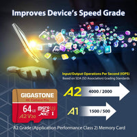 [Gigastone] 64GB Micro SD Card 10 Pack, 4K Camera Pro for GoPro, Security Camera, Wyze, DJI, Drone, Nintendo-Switch, R/W up to 95/35MB/s MicroSDXC Memory Card UHS-I U3 A2 V30