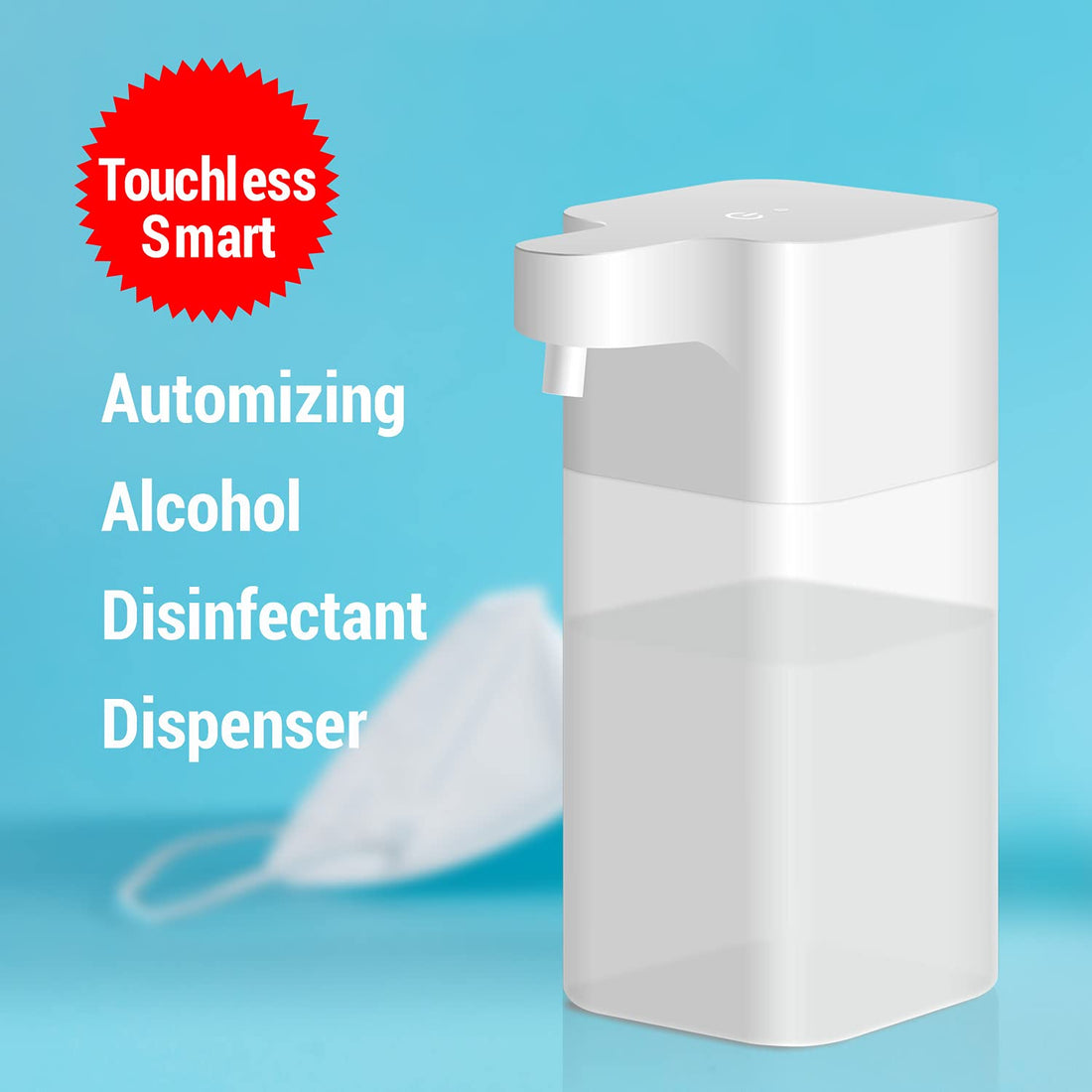 PolyGens 550ml Battery Powered Automatic Alcohol Disinfectant Dispenser,Intelligent Power Saving,Sleep Mode Design,Touchless Atomizing Alcohol Liquid Dispenser,Hands Free Alcohol Misty Dispenser