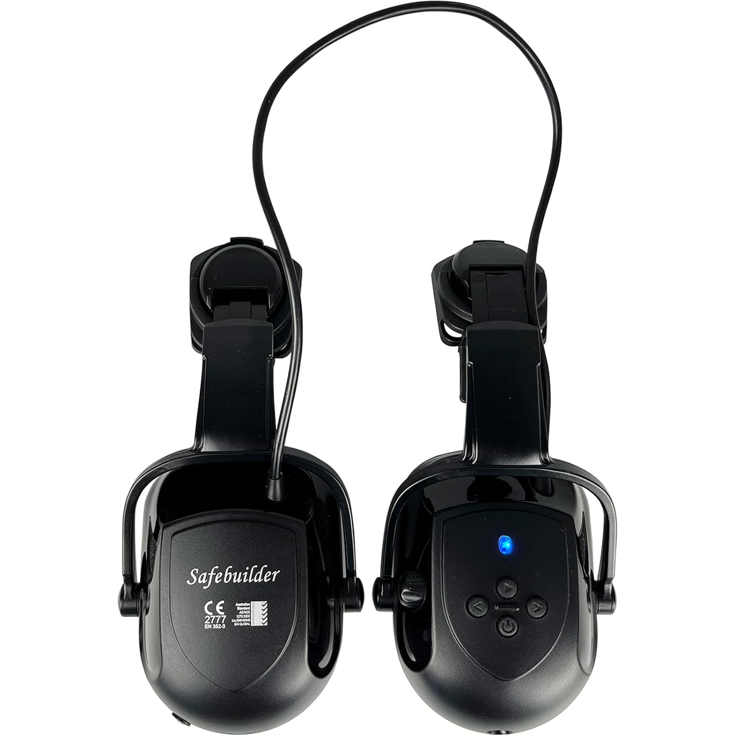 SAFEBUILDER Bluetooth Hard Hat Ear Muffs, NRR 28dB Adjustable Cap-mounted Ear muff, Helmet Attachable Earmuff