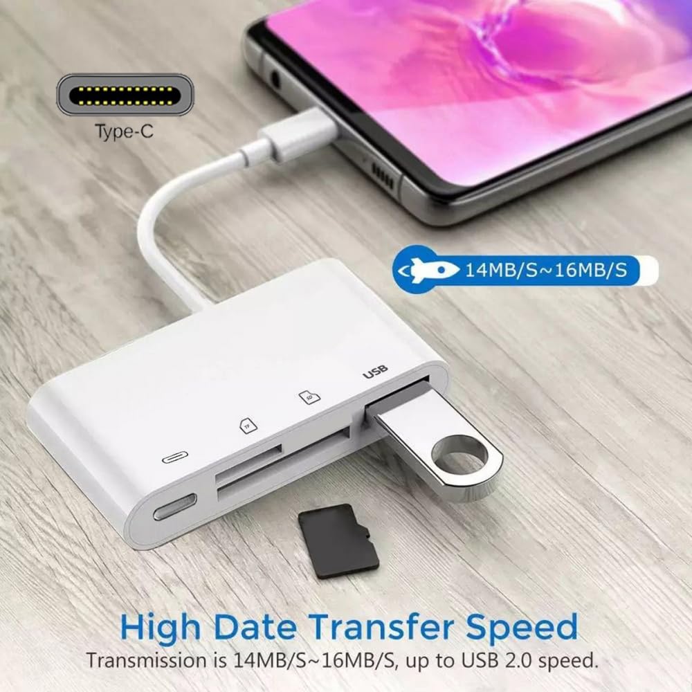 CY USB 2.0 Type C USB-C to TF Micro SD SDXC USB Female Card Reader PD 27W Adapter for Laptop Tablet Phone
